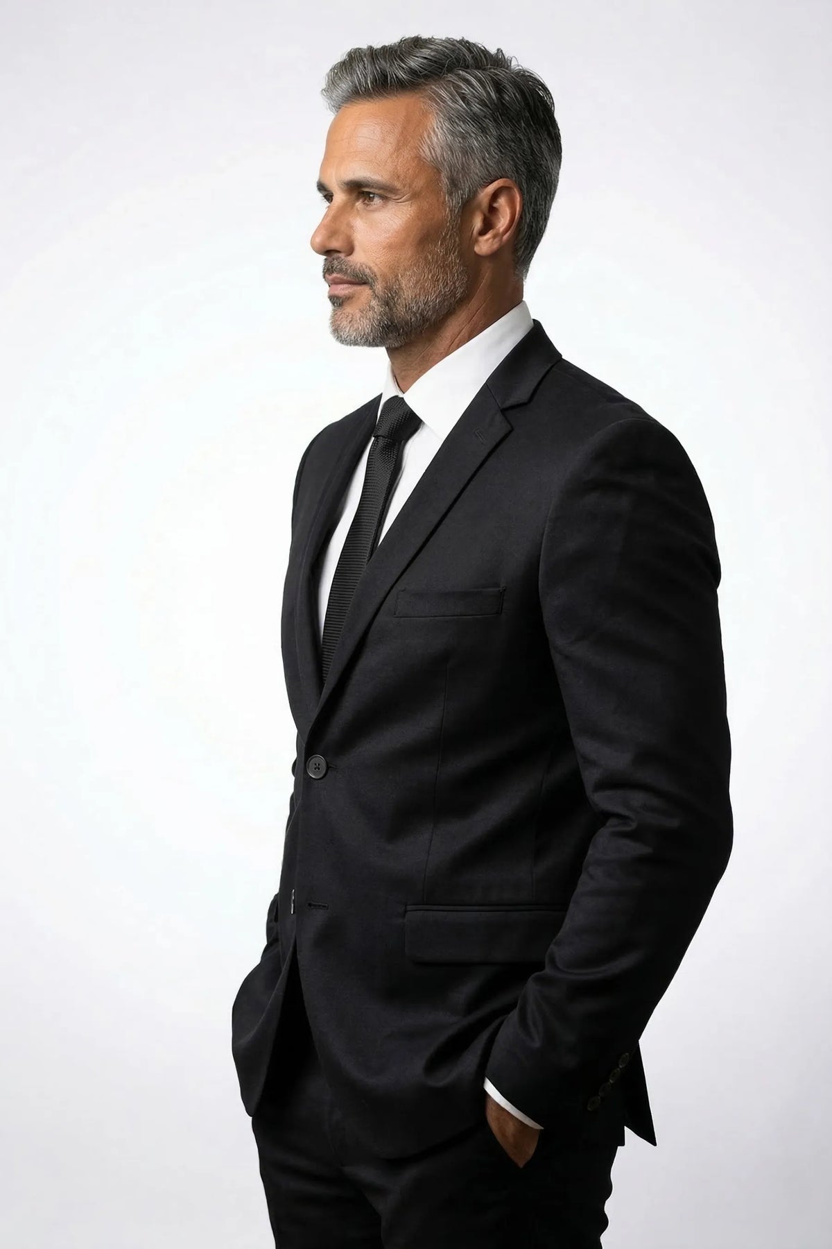 Terno Masculino Poliéster Slim Preto