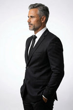 Terno Masculino Poliéster Slim Preto