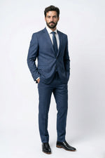 Terno Masculino Poliviscose Semi Slim Firenze Azul Xadrez