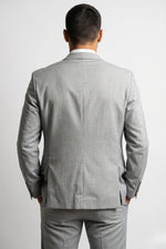 Terno Masculino Melange Semi Slim Cinza Claro
