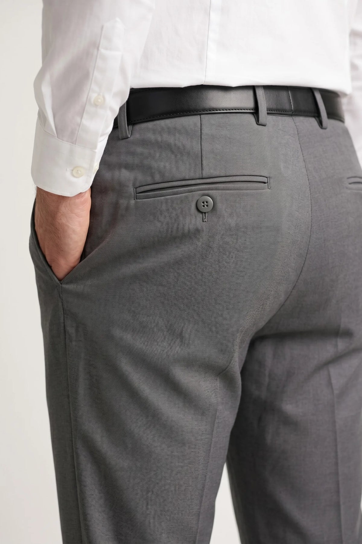 Calça Social Masculina Tradicional Cinza Escuro