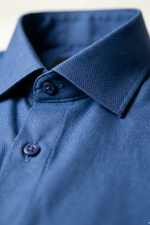 Camisa Social Slim Azul Texturizada Premium