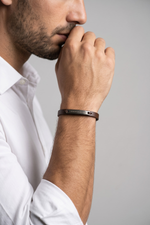 Pulseira Masculina Prosperidade em Couro Legítimo