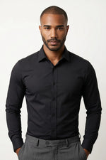 Camisa Social Masculina Slim Poliamida com Elastano