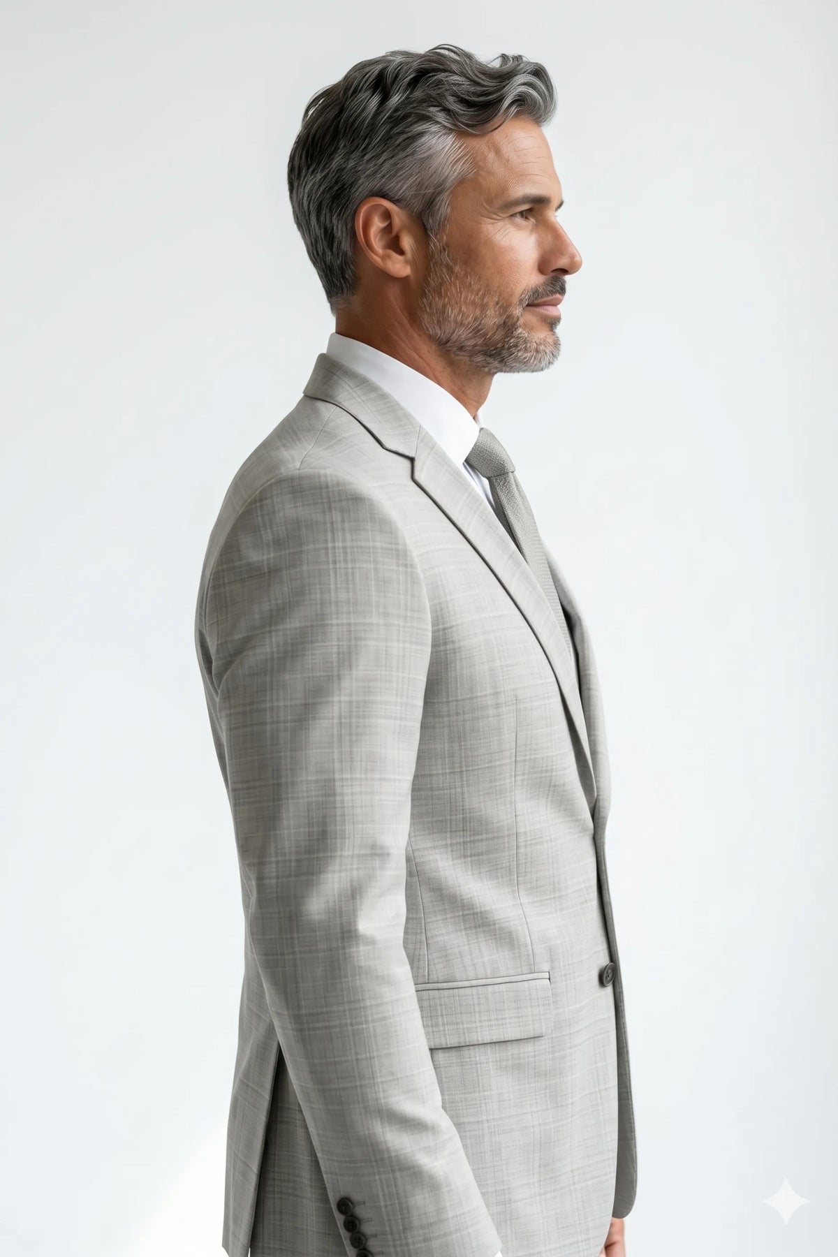 Terno Masculino Poliviscose Cinza Xadrez Sartoria