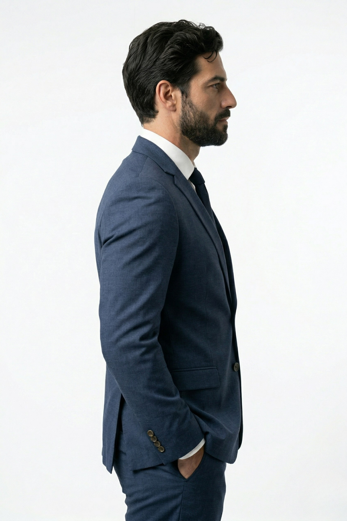 Terno Masculino Poliéster Fio Indiano Azul Marinho