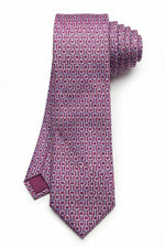 Gravata Masculina Estilo Seda Semi Slim Geométrica