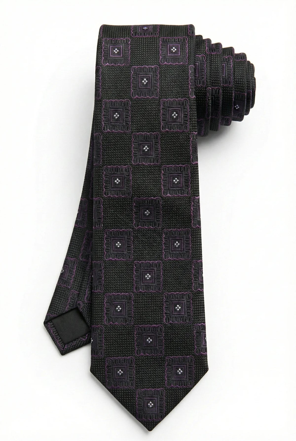 Gravata Masculina Estilo Seda Semi Slim Geométrica