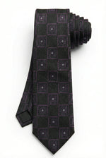 Gravata Masculina Estilo Seda Semi Slim Geométrica