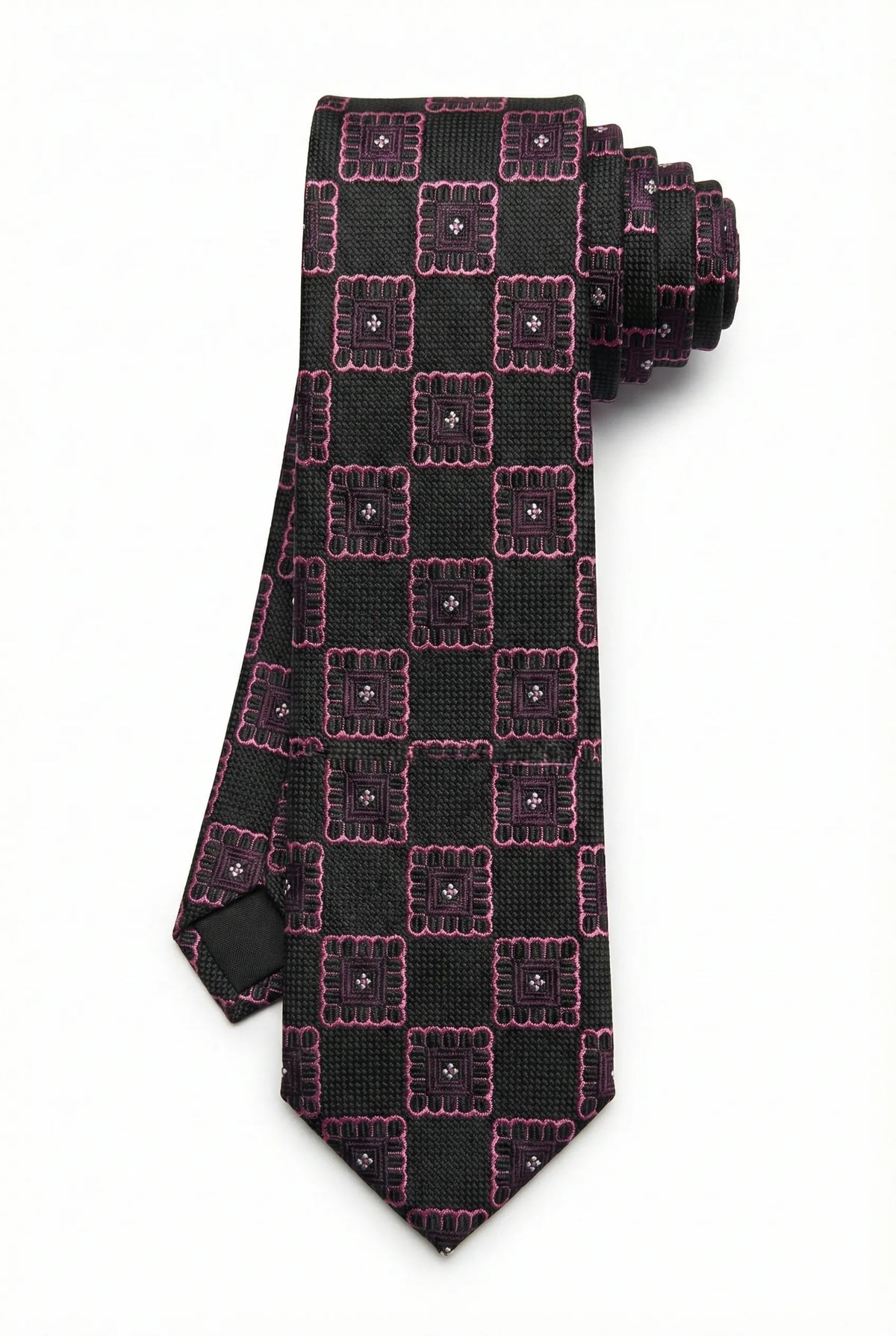 Gravata Masculina Estilo Seda Semi Slim Geométrica