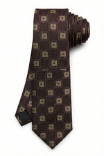 Gravata Masculina Estilo Seda Semi Slim Geométrica