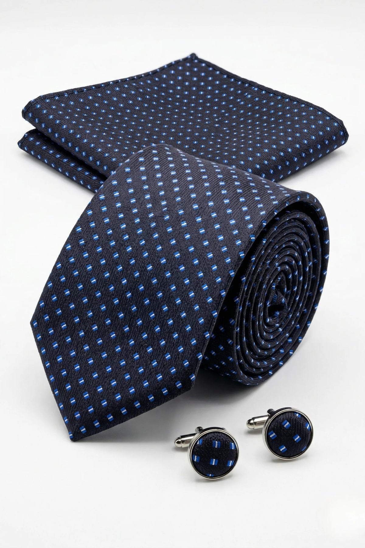 Kit Gravata Semi Slim Poá 1800 Fios