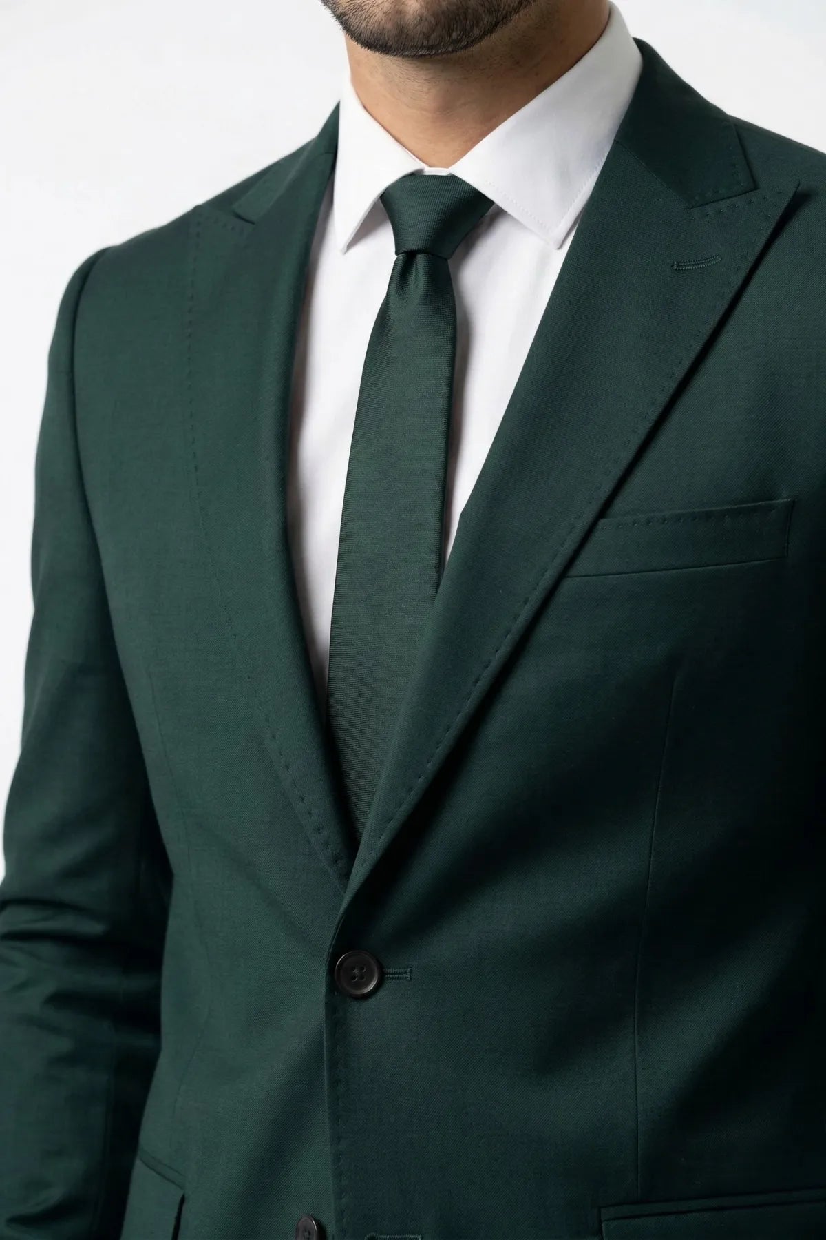 Terno Slim Masculino Verde Escuro em Poliviscose