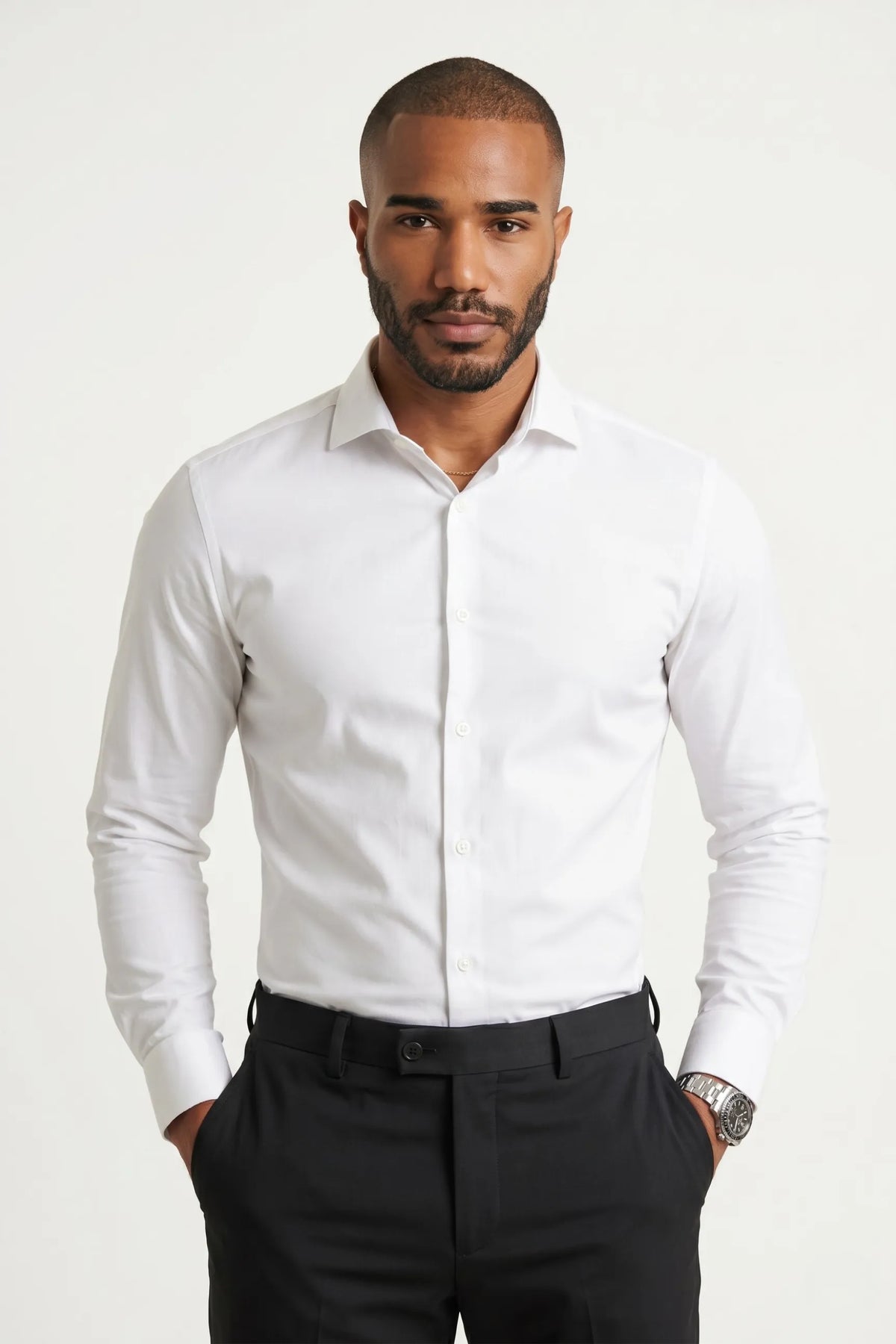Camisa Social Masculina Super Slim com Elastano