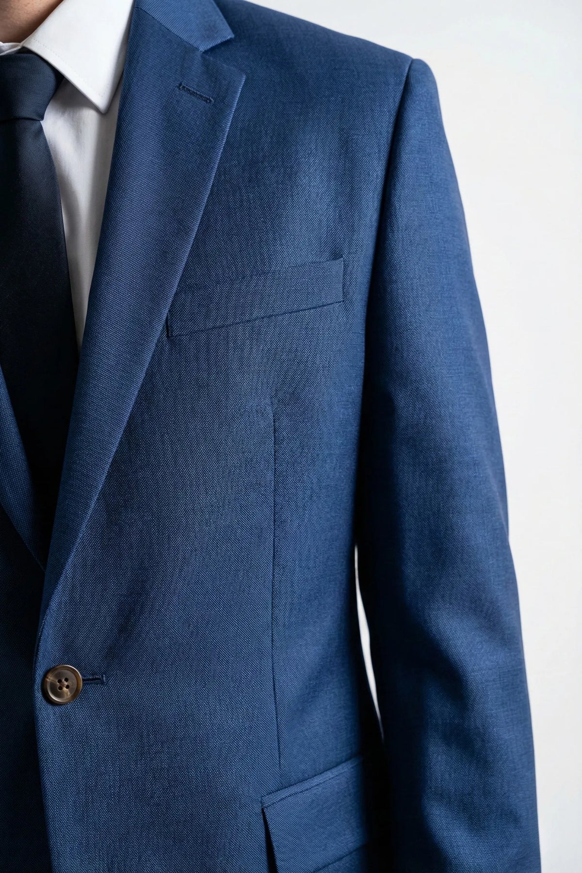 Terno Masculino Poliéster Semi Slim Azul Turquesa