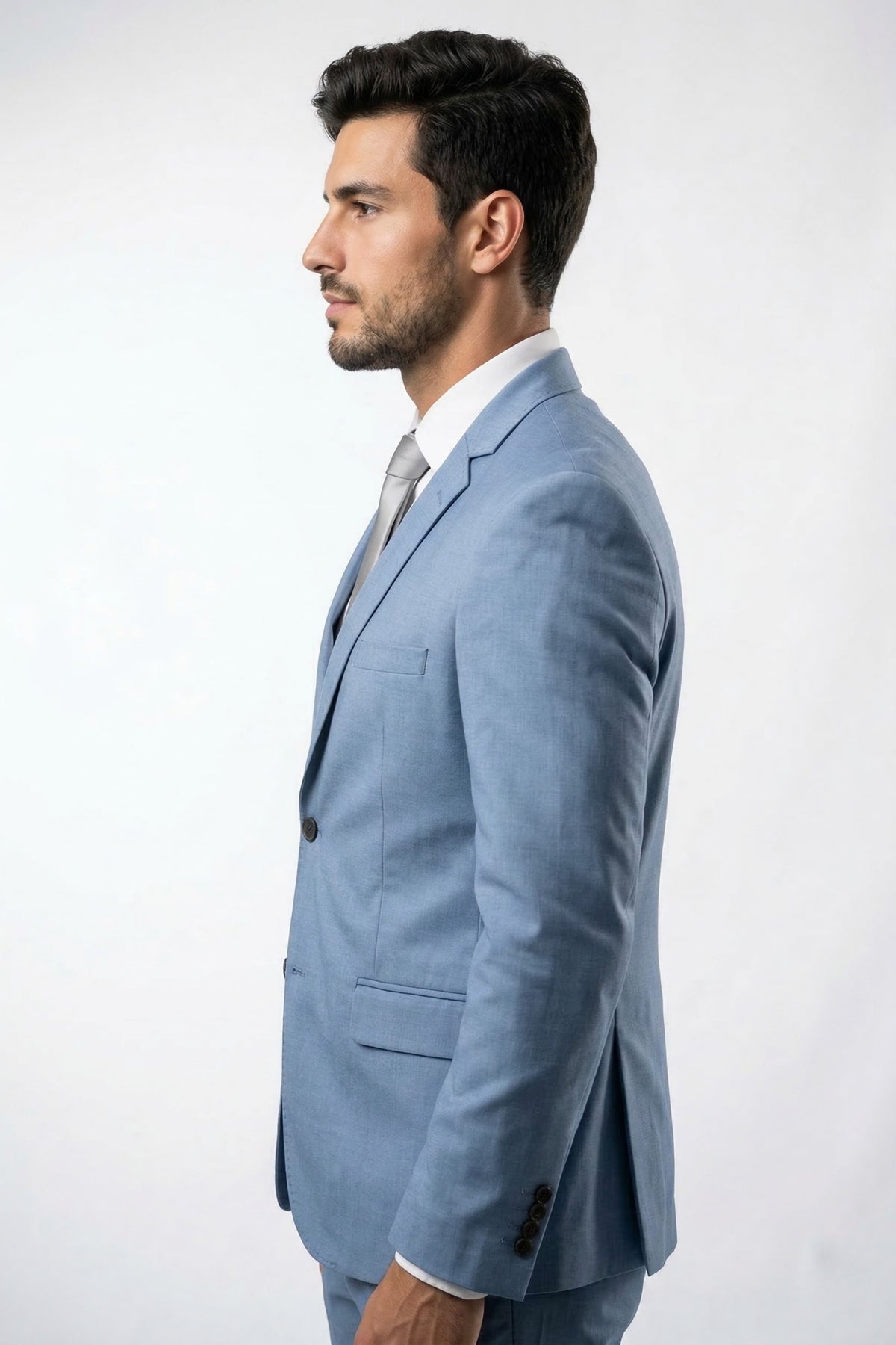 Terno Masculino Poliviscose Semi Slim Azul Claro