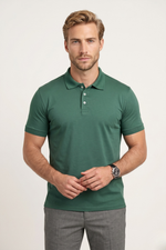 Camisa Polo em Algodão Pima com Elastano