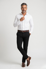 Cinto Masculino Casual Elástico em Couro Legítimo