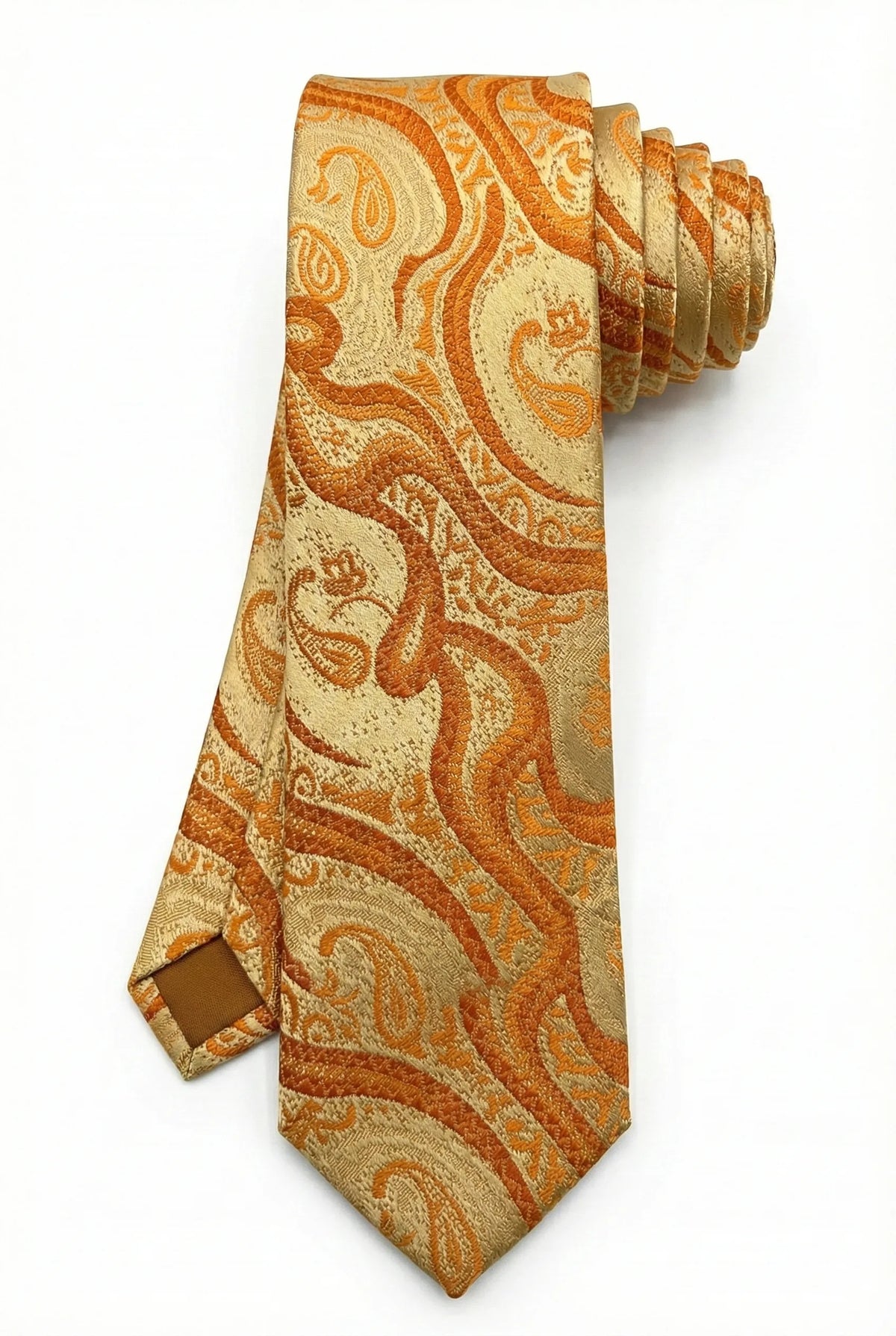 Gravata Masculina Gold Semi Slim Arabesco