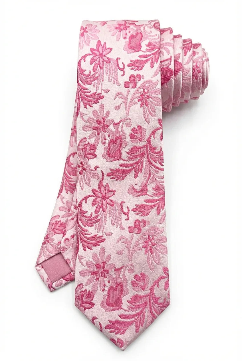 Gravata Masculina Gold Semi Slim Floral