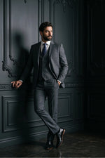 Terno Masculino Poliviscose Slim Príncipe de Gales Vicenza