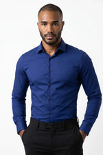 Camisa Social Masculina Super Slim com Elastano
