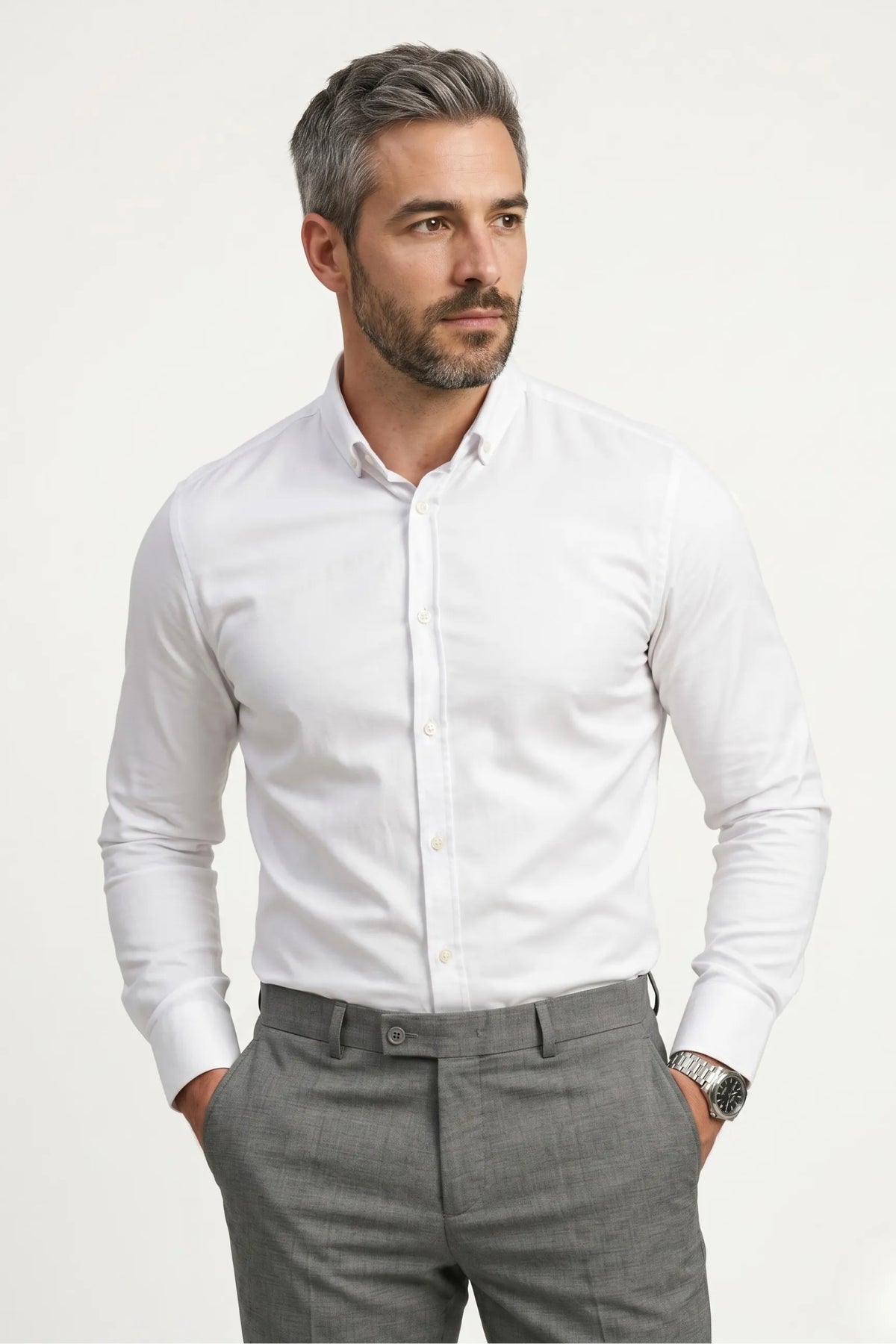 Camisa Social Masculina Slim em Oxford Modal
