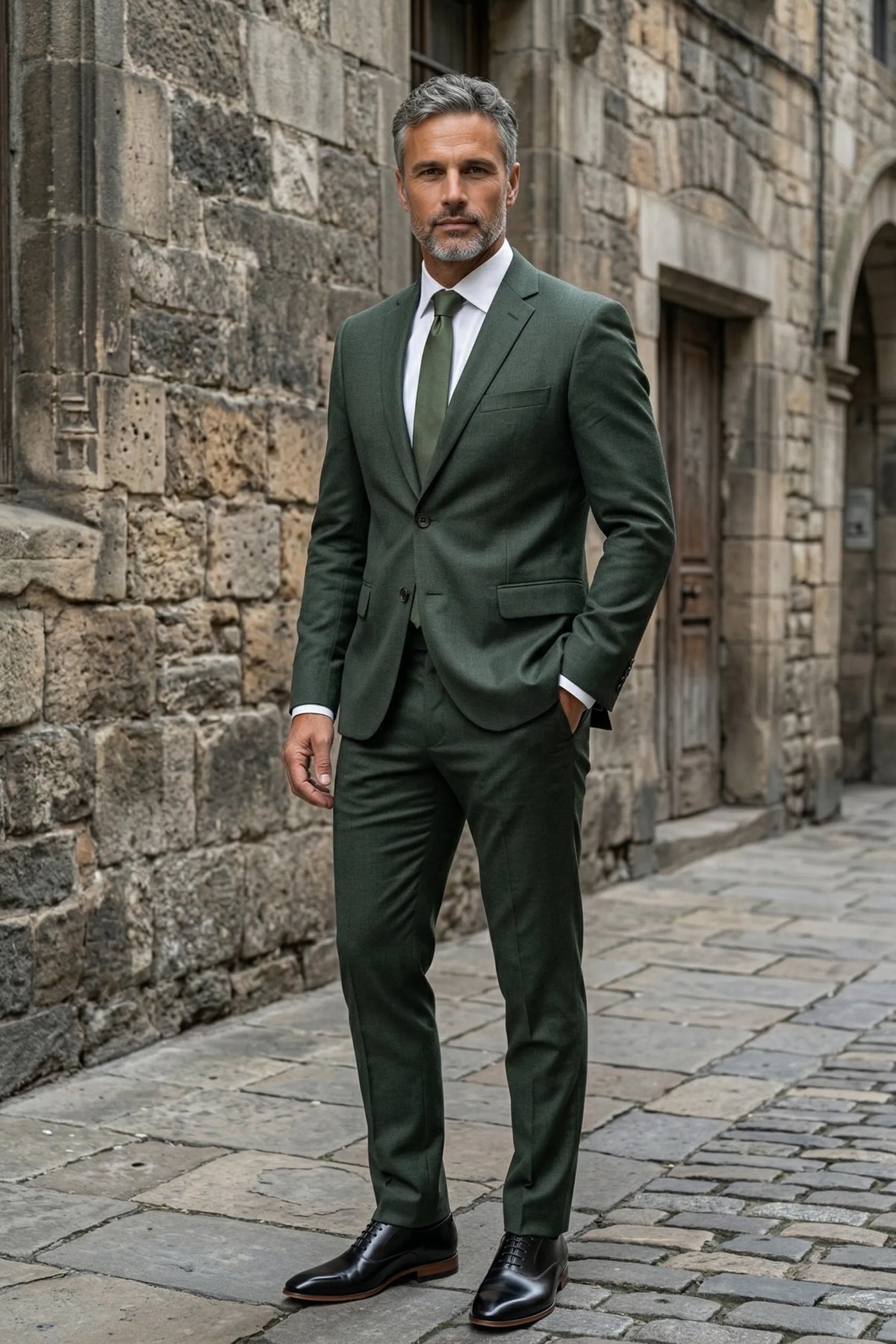 Terno Masculino Poliéster Fio Indiano Verde Oliva