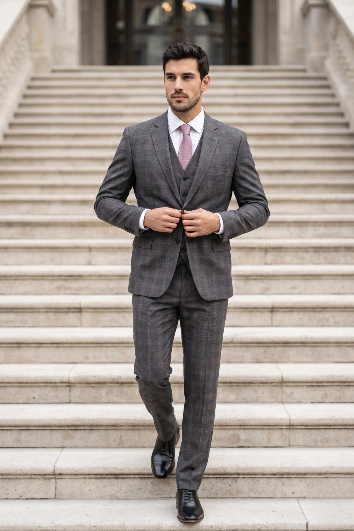 Terno Masculino Poliviscose Slim Vêneto Xadrez