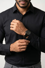 Camisa Social Masculina Slim Poliamida com Elastano