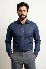 Camisa Social Masculina Xadrez Micro Tradicional