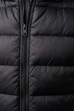 Colete Masculino Puffer Preto com Capuz Removível