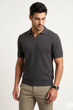 Camisa Polo Masculina Tricot V Textura
