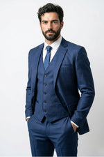 Terno Masculino Poliviscose Semi Slim Firenze Azul Xadrez