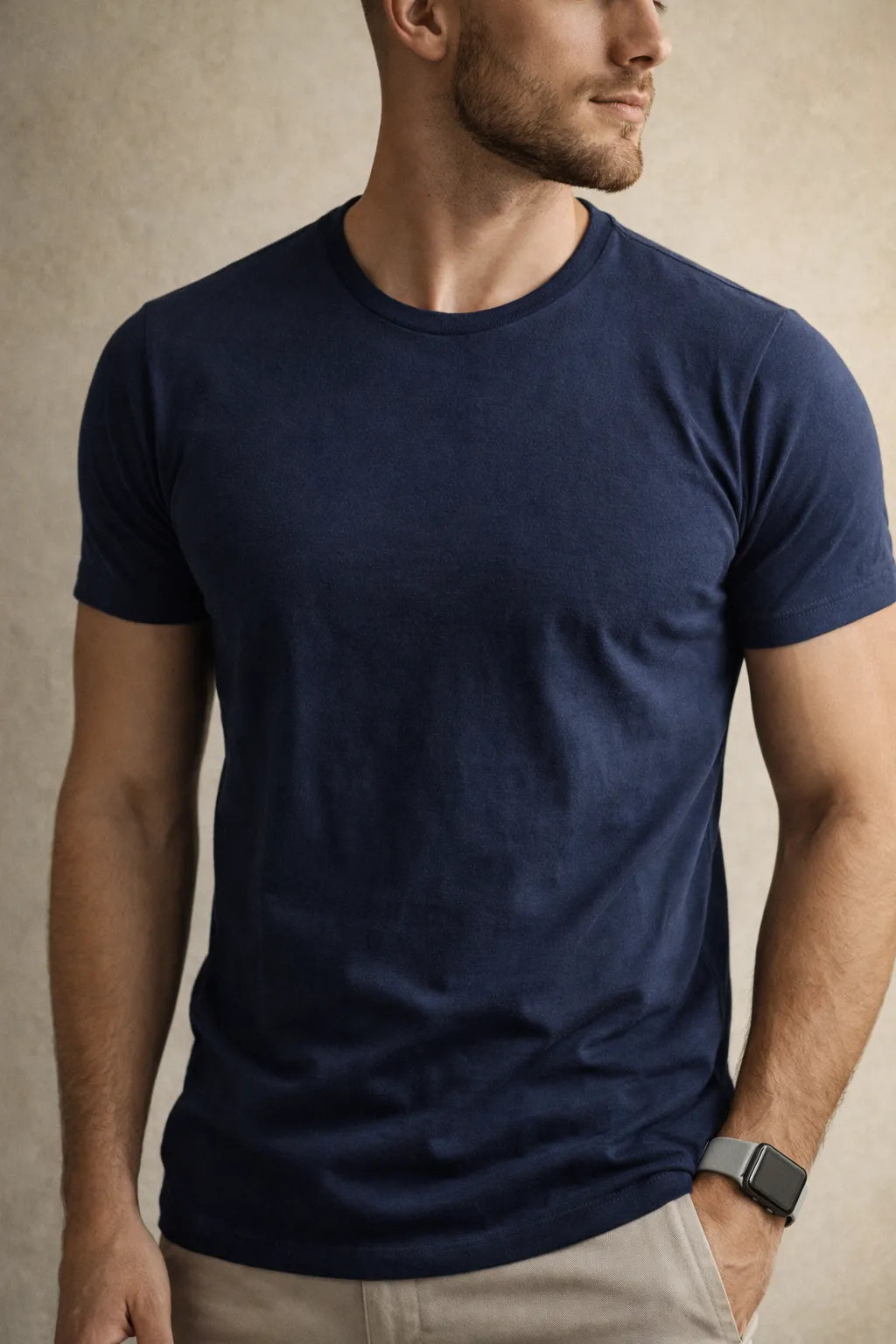 Camiseta Masculina Gola Redonda em Algodão Clássica