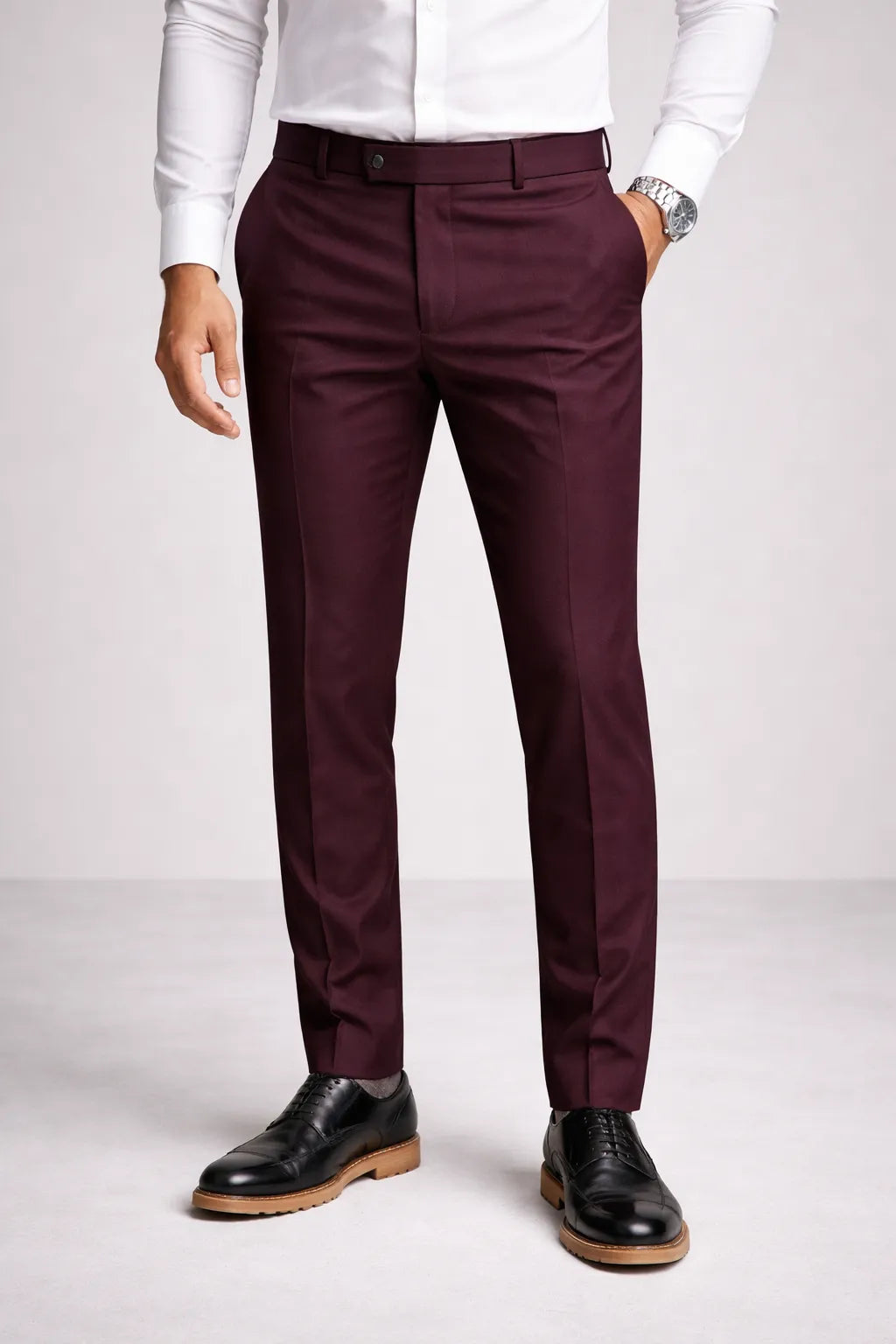 Calça Social Masculina em Poliéster com Elastano