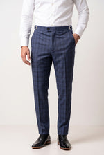 Calça Social Poliviscose Slim Xadrez com Regulador