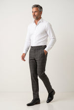 Calça Social Poliviscose Slim Xadrez com Regulador