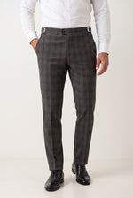 Calça Social Poliviscose Slim Xadrez com Regulador