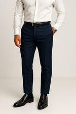 Calça Social Masculina Azul marinho em Poliéster Premium