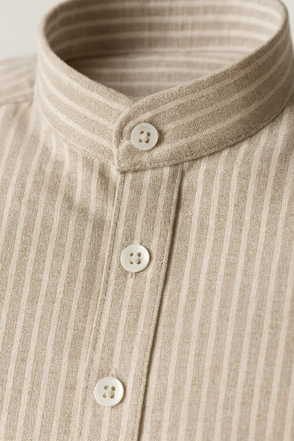 Camisa Casual Gola Padre Listrada Manga Longa Modena