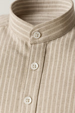 Camisa Casual Gola Padre Listrada Manga Longa Modena