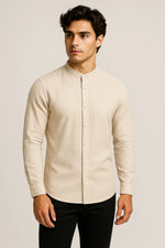 Camisa Casual Torino Lisa Gola Padre Manga Longa