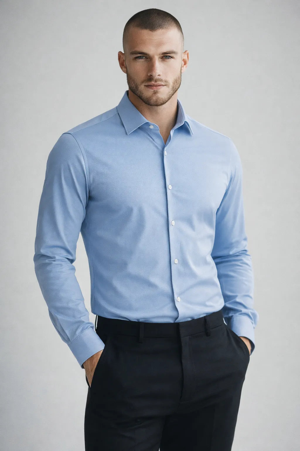 Camisa Social Masculina Super Slim com Elastano