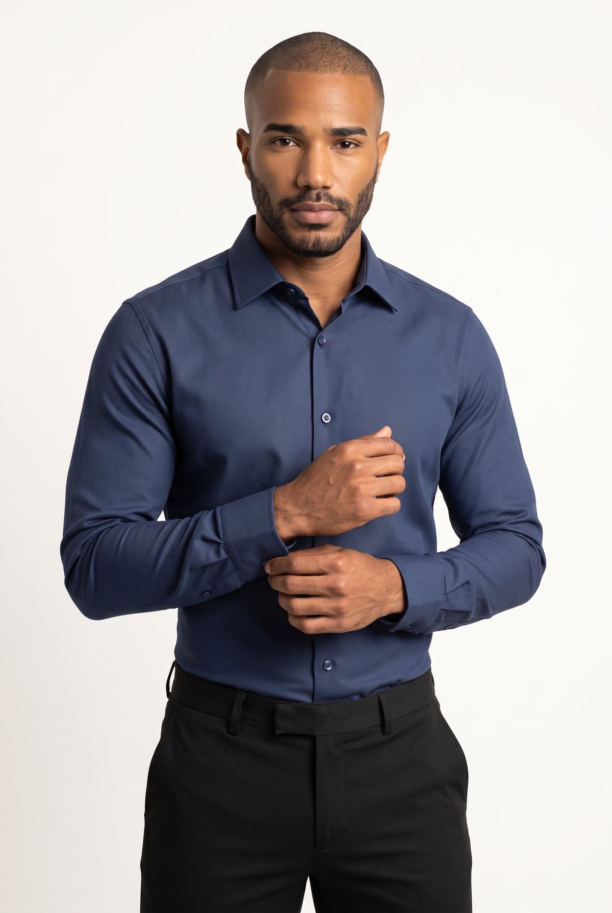 Camisa Social Masculina Tradicional Textura Milano