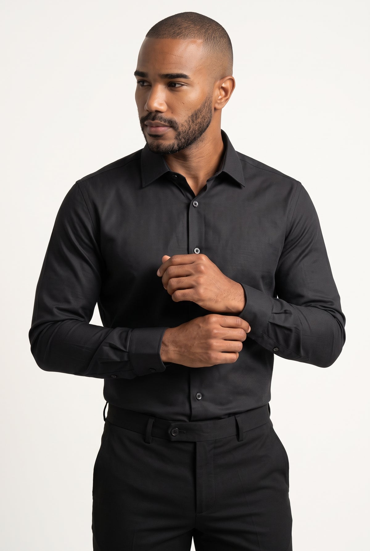 Camisa Social Masculina Tradicional Textura Milano
