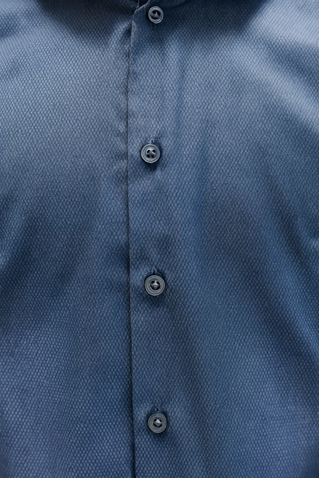 Camisa Social Slim Azul Texturizada Premium