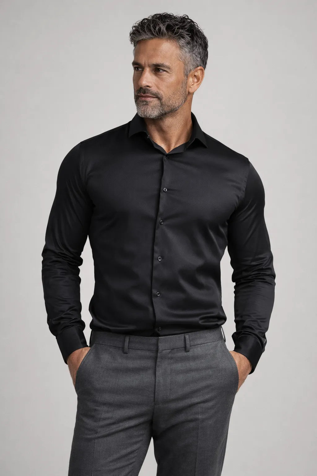 Camisa Social Slim Fit em Algodão Egípcio