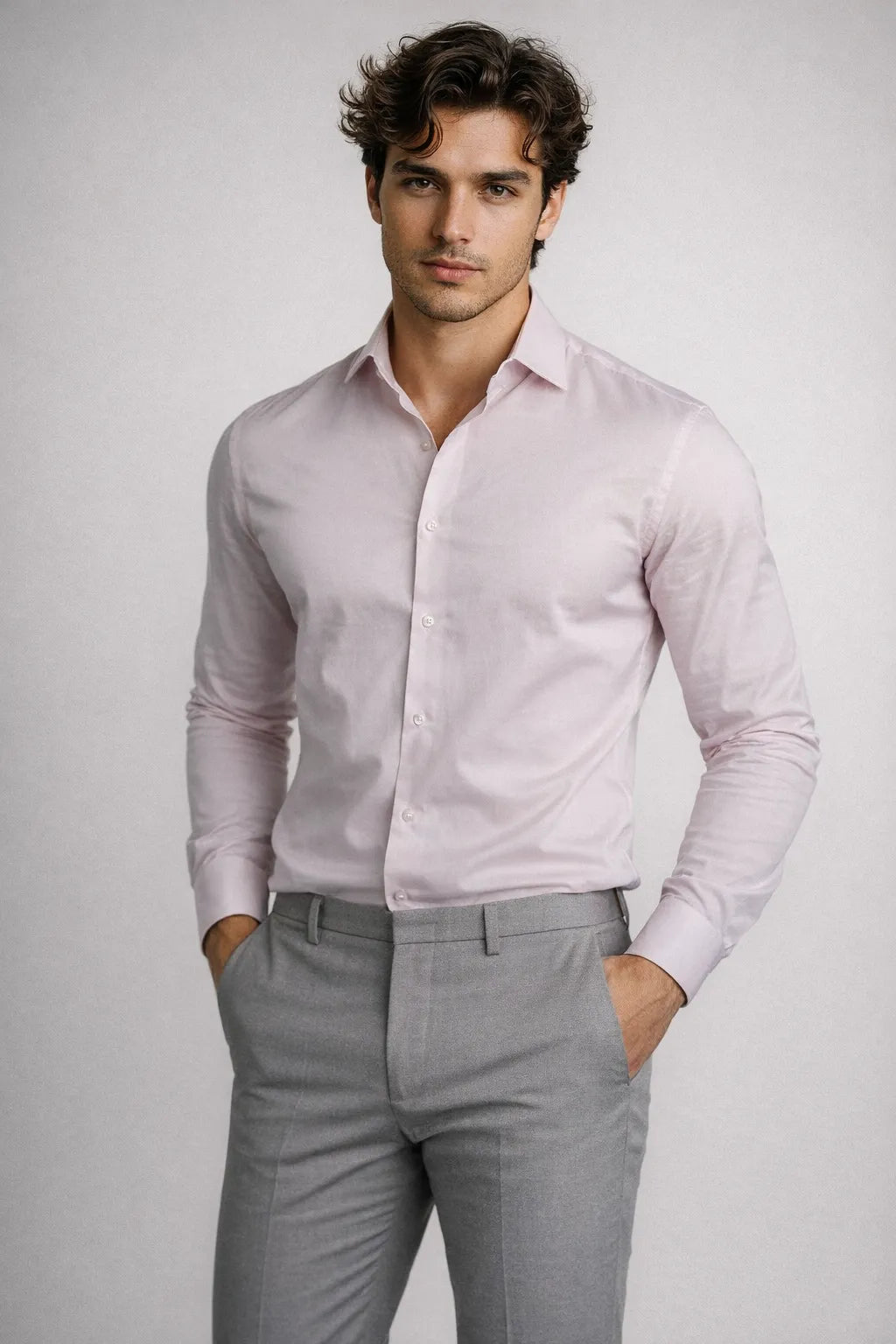 Camisa Social Slim Fit em Algodão Premium