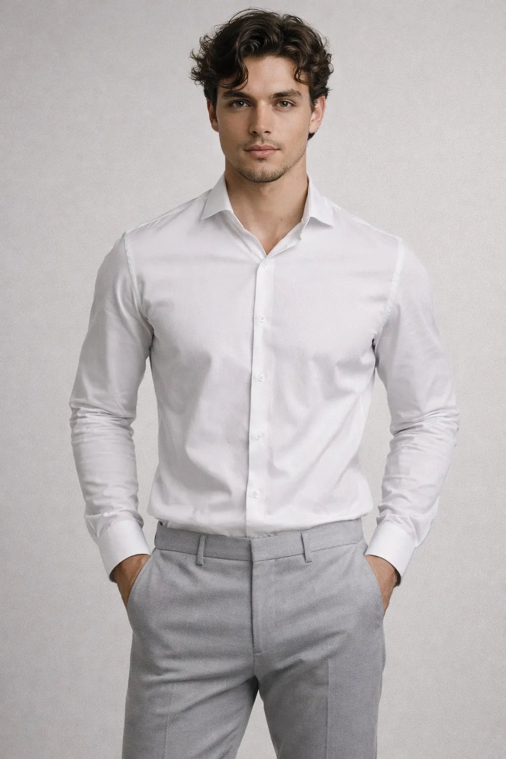 Camisa Social Slim Fit em Algodão Premium